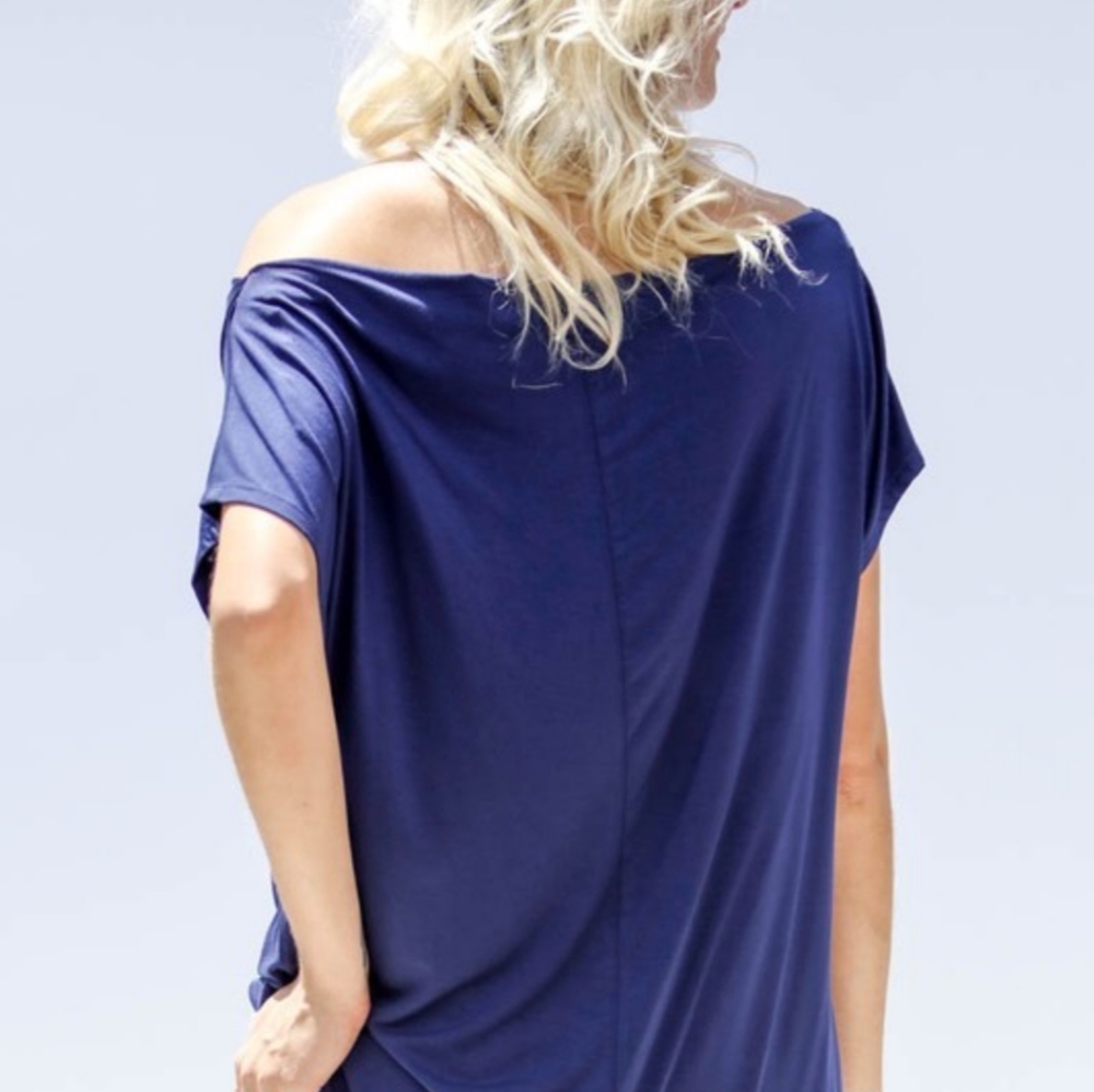 New Oversized Off Shoulder Twist Knot Top - Picture 6 of 9